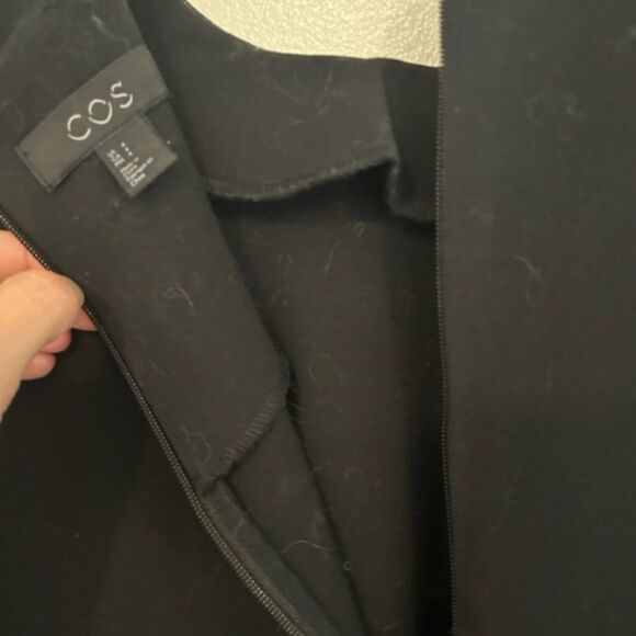 COS Zippered Side Detail Black Long Sleeve Mini Dress- Size 4 - Picture 8 of 9